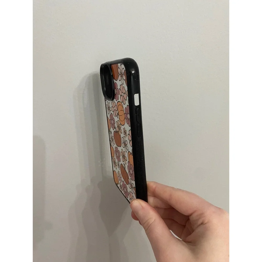 Pumpkin Floral Phone Case‎ iPhone 14 Orange Pink Retro Fall Autumn Pattern